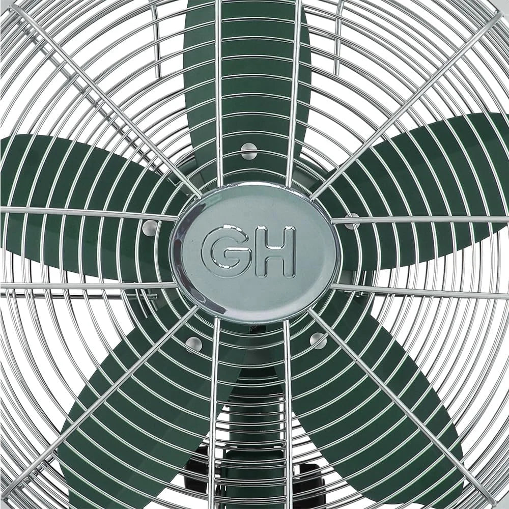 Good Housekeeping Retro All-Metal Table Fan (92618) with 3 Speed Settings, Wide Oscillation, and Carrying Handle��