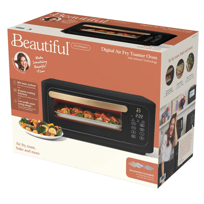 Beautiful Infrared Air Fryer Toaster Oven, 9-Slice, 1800 W, White Icing by Drew Barrymore