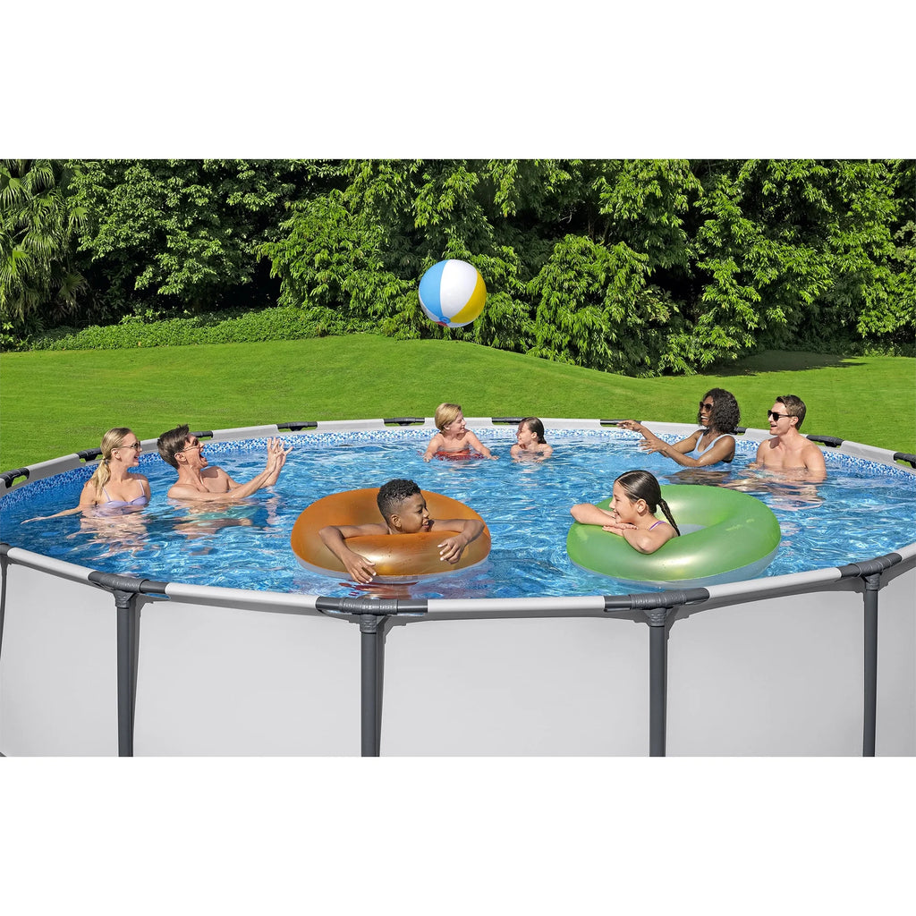 Bestway: Steel Pro MAX 15' X 48" Above Ground Pool Set - 4231 Gallon, Outdoor Family Pool, Corrosion & Puncture Resistant, Includes Filter, Pump, Ladder & Cover