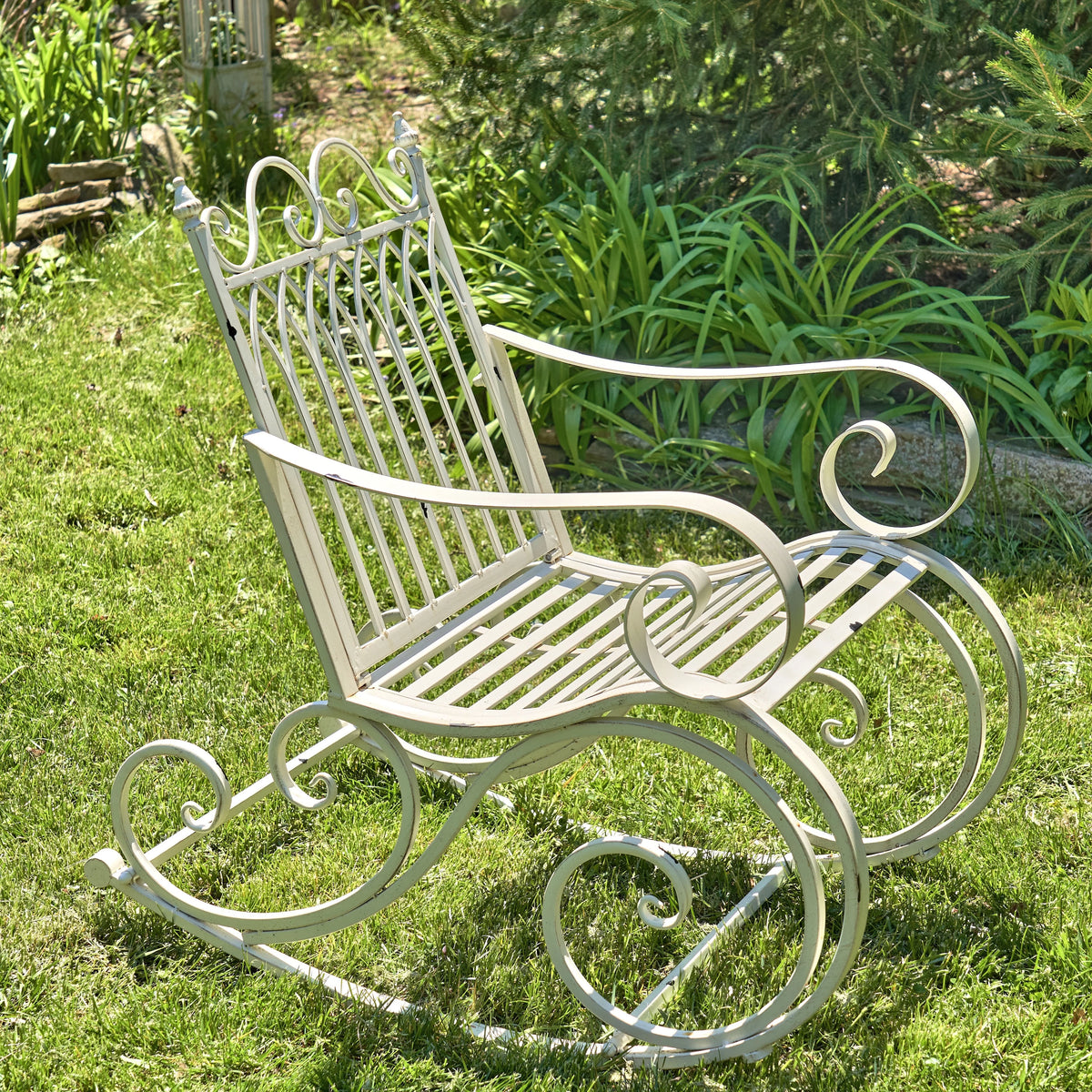 Outdoor Metal Rocking Arm Chair/Bench (Bench, Bronze)