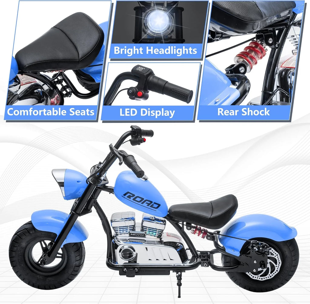 DEYGIA 24V 250W Kids Electric Dirt Bike, 12.5 MPH & 10-Mile Range, 176lb Capacity, Dual Suspension + Disc Brake, Twist Throttle - Electric Motorbike for Ages 8-14