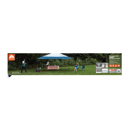 Ozark Trail 14' x 14' Instant Lighted Canopy for Camping - Blue, Gray