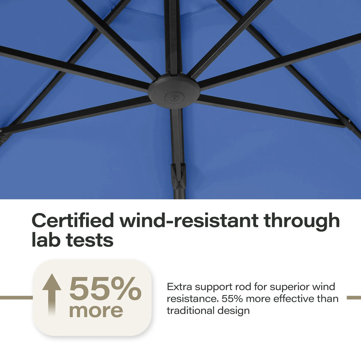 LAUSAINT HOME 11FT Patio Umbrella with Base, Outdoor Deluxe Curvy Cantilever Umbrella for Patio Pool Deck, Champagne