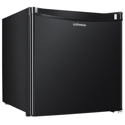 Upstreman 1.7 Cu ft Mini Fridge with Freezer Single Door Compact Refrigerator, Low Noise, Energy Saving, Adjustable Temperature, Reversible Door, for Home Office Dorm, Black FR17