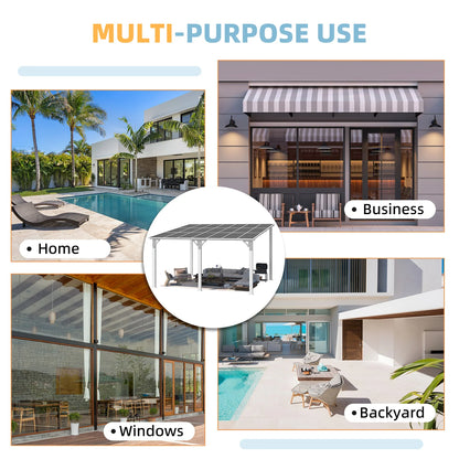 AECOJOY 10' x 14' Hardtop Gazebo Outdoor Aluminum Pergola for Garden, Patio, Backyard-Gray