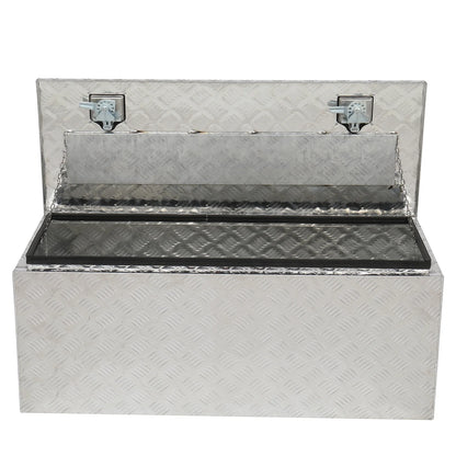 GZXS 36" Aluminum Storage Box Truck Underbody Toolbox Trailer RV Tool Heavy Duty Aluminum Tool RV ATV Trailer Storage Boxes W/Locks Keys Silver (36" x 18" x 17")