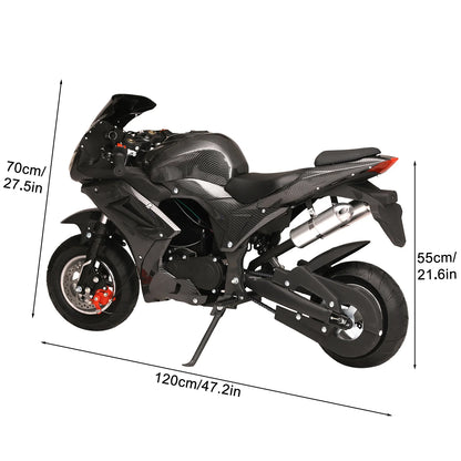 AQQW 49cc Gas Mini Motorcycle for Adults & Kids, 4-Stroke Mini Bikes, Gas Mini Dirt Bikes Ride on Toys, Max Load 441Lbs, Best Gifts for Kids