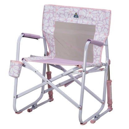 GCI Outdoor Freestyle Rocker Foldable Rocking Camp Chair, Purple Floral