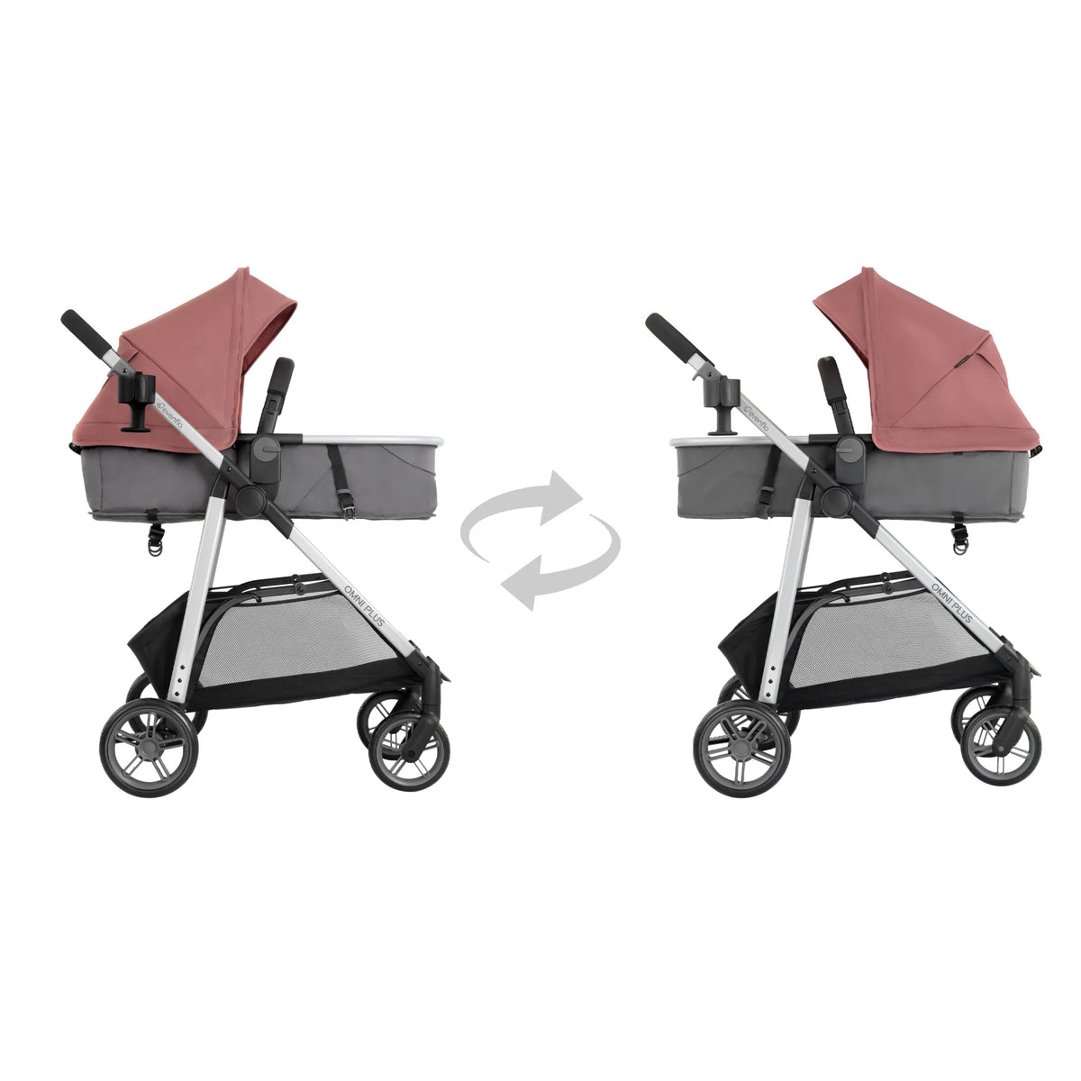 Evenflo Omni Plus Modular Travel System with LiteMax Sport Infant Car Seat, Mylar Gray, Unisex