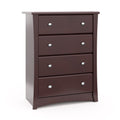 Storkcraft Crescent 4 Drawer Childrens Nursery Dresser, Espresso