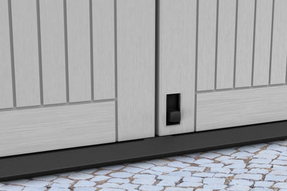 Keter S.I.O Midi 4.3' x 2.3' x 3.7' Horizontal Resin Outdoor Storage Shed with Durable Floor, Grey