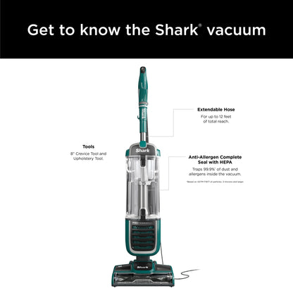 Shark Upright Vacuum, Navigator Swivel Pro Plus, Pet Friendly, Bagless, Powerful Suction, Hard Floor and Carpet, Large Dust Cup, Allergen Control, Swivel Steering, NV250, Green