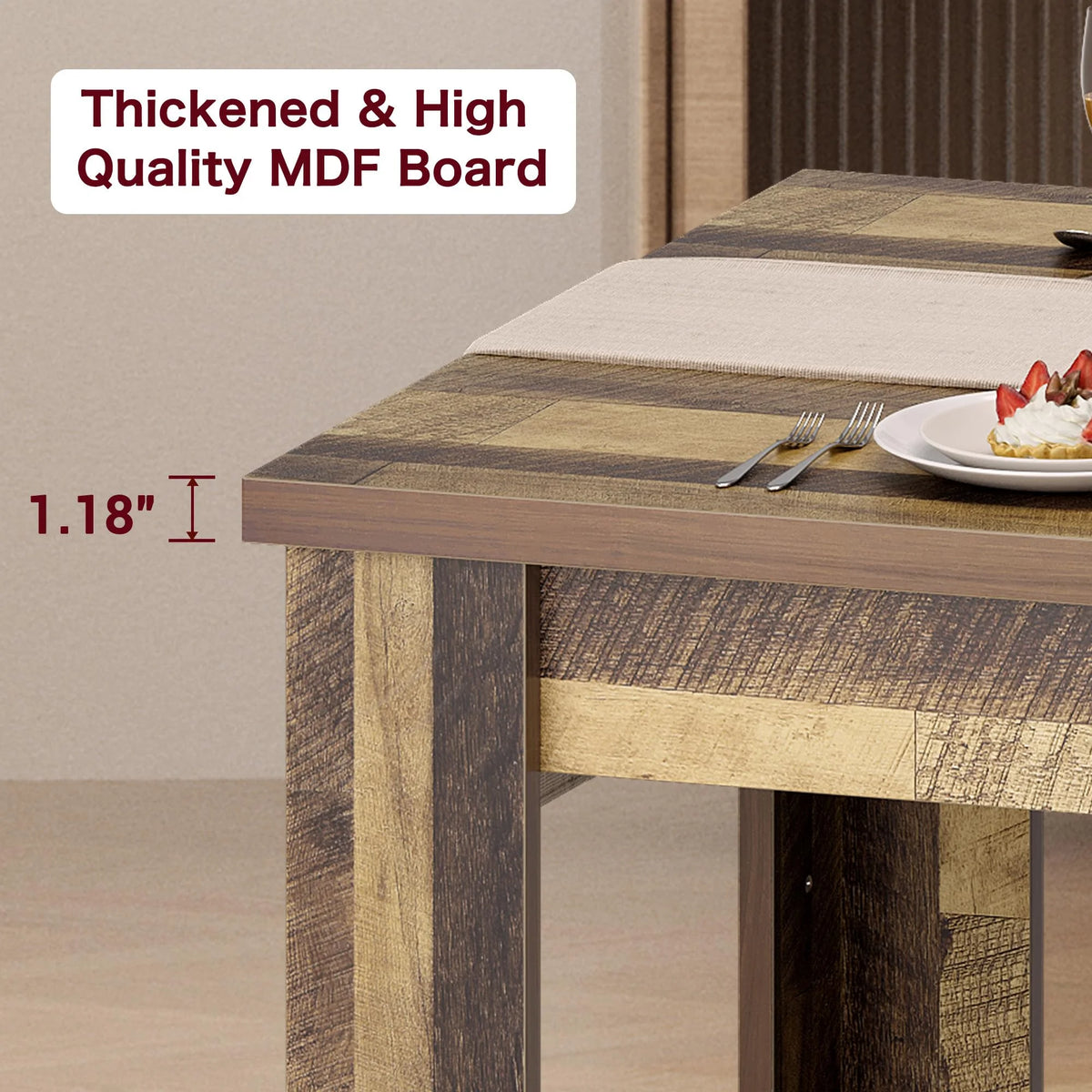 Dining Table for 4-6,63-inch Dining Tables for 4,Farmhouse Kitchen Table with Large Tabletop,Rectangular Dining Room Table,Kitchen Dining Table Dinner Table for Kitchen,Living Room��Only table��