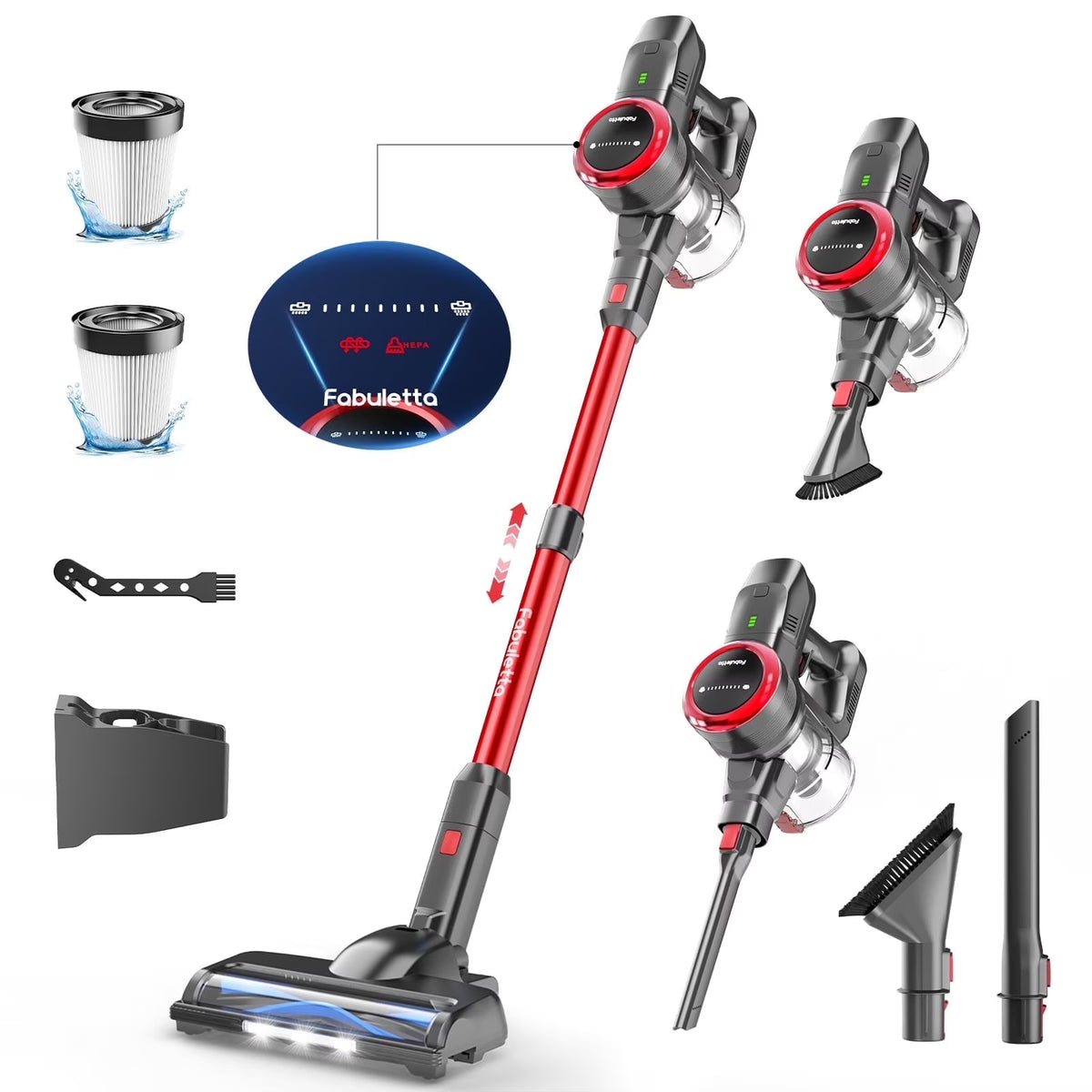Lazyswan Cordless Vacuum Cleaner 35KPA Self-Standing Stick Vacuum 50min 400W Vac for Home Pet Hair Car Carpet Hardwood Floor, Black
