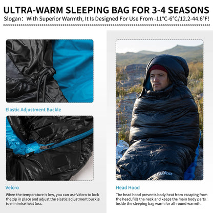 Naturehike Ultralight White Goose Down Sleeping Bag 750/550 Fill Power with Compression Sack