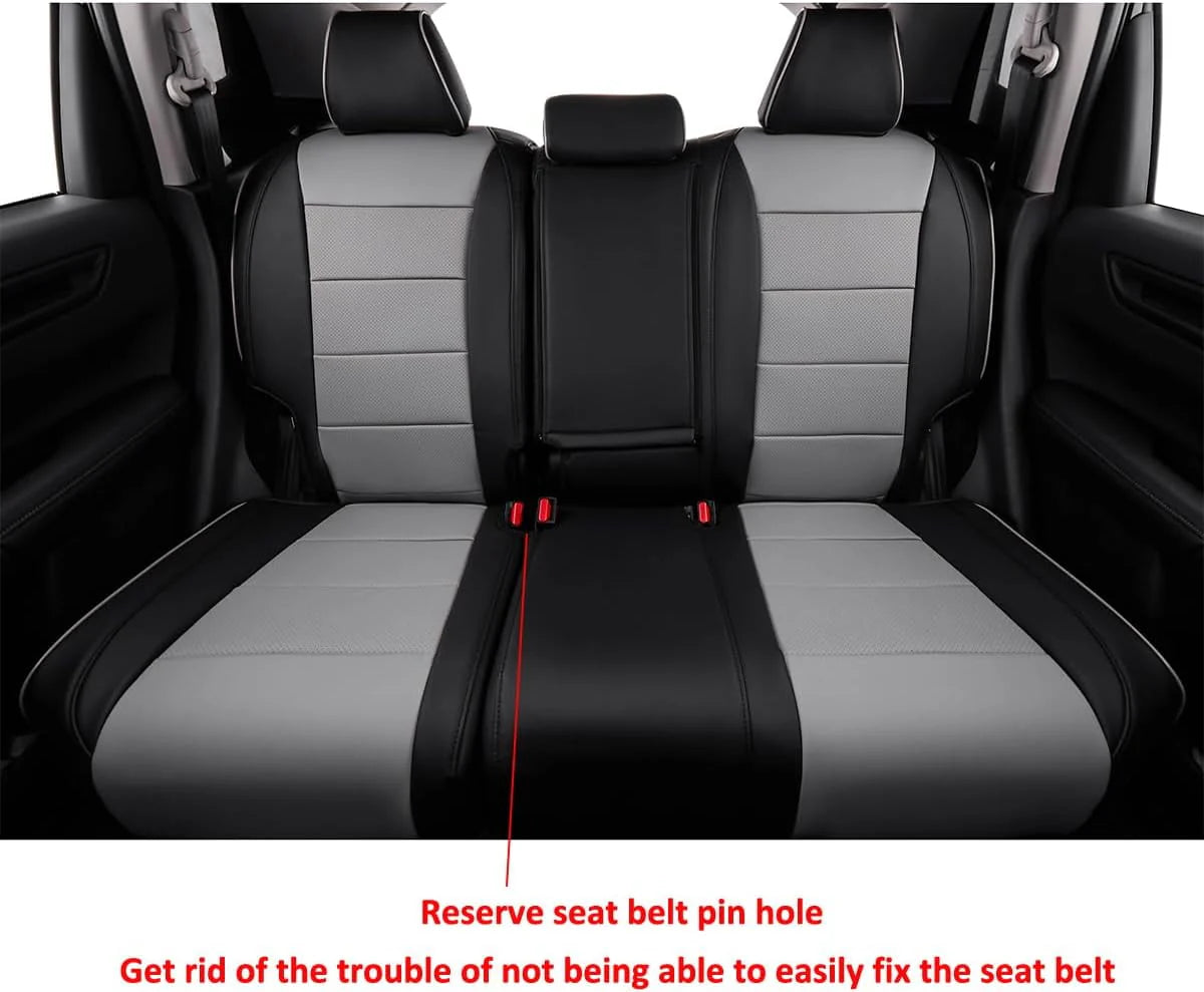 EKR Custom Fit CRV Seat Covers for Honda CRV EX,EXL,Hybrid 2023 2024 - Full Set Breathable Leather Auto Seat Covers(Black with Gray)