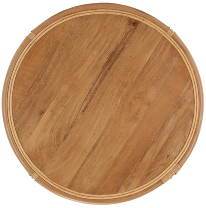 SAFAVIEH Modern Round Rattan Coffee Table, Natural
