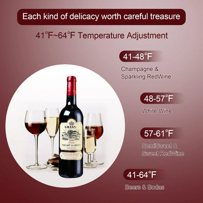 Ktaxon 18 Bottle Compressor Wine Cooler Freestanding Wine Fridge, Fast Cooling, Low Noise