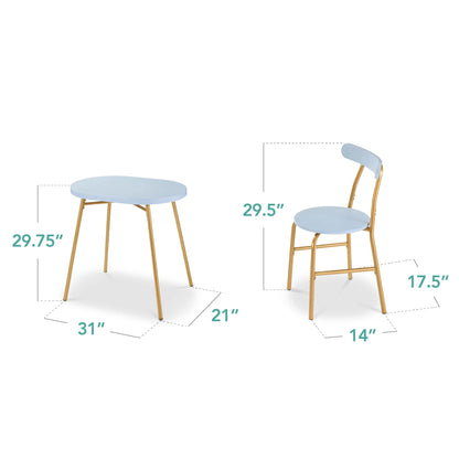 Best Choice Products 3-Piece Modern Oval Dining Table Set, Small Kitchen Dinette w/ 2 Chairs - Black/Black