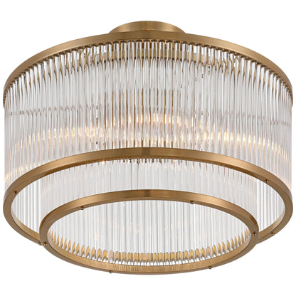 Possini Euro Design Warren 16 1/4" Modern Semi Flush-Mount Ceiling Light Fixture Kitchen Foyer Drum 5-Light Bronze Finish Crystal