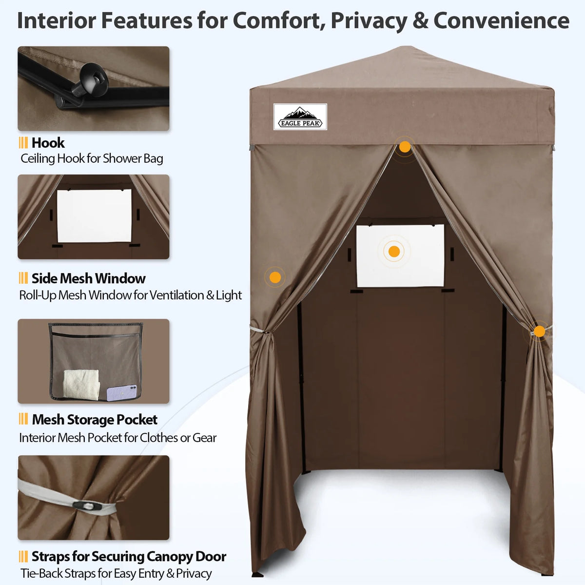 EAGLE PEAK Flex Ultra Compact 4 ft x 4 ft Pop-up Changing Room Canopy, Portable Privacy Cabana