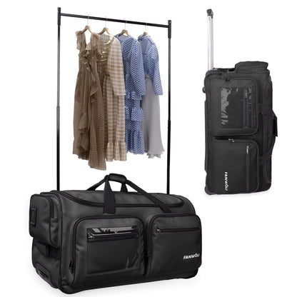 Fegat Dance Bag with Garment Rack - 28"Collapsible Rolling Competition Dance Duffle Bag Lightweight Costume Wheeled Suitcase for Dancers Shows Livestreamer Athletes