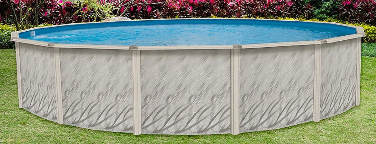 Lake Effect Pools Meadows 12' Round 52" Wall Above-Ground Swimming Pools, Full Start-up Kit