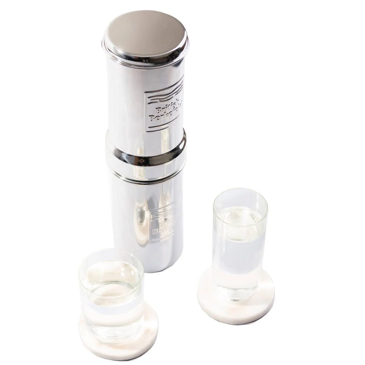 British Berkefeld Doulton Gravity Water Filter System 1 Liter Compact Portable Stainless Steel Water Filter System for Home with 1 Doulton NSF certified Ceramic Ultra Sterasyl Cartridge