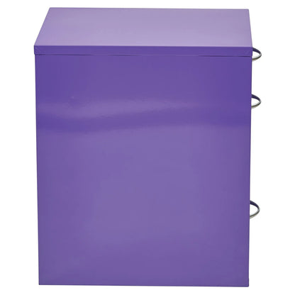 Osp Designs 3 Drawer Vertical Metal Lockable Filing Cabinet, Purple