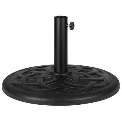 Merrick Lane Patio Umbrella with Base - 9' Tan Polyester Patio Umbrella - 30+ UV Protection - Waterproof Black Cement Base with 1.5" Diameter Aluminum Pole