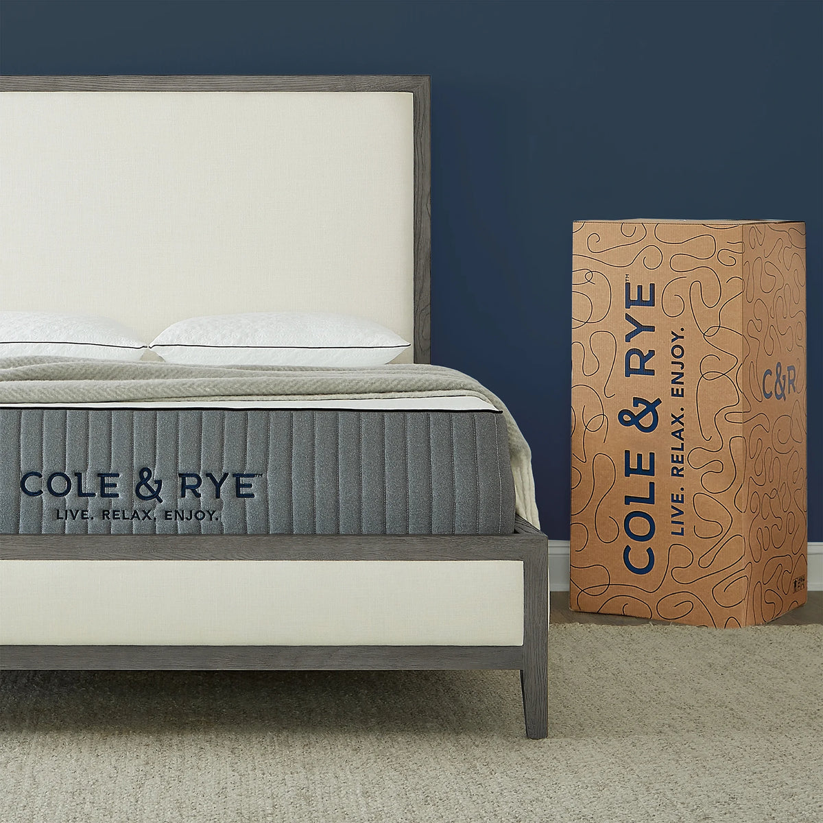 Cole & Rye ArticSky 12" Premium Hyper Cooling Gel Memory Foam Hybrid Mattress with Bonus Pillows, Queen