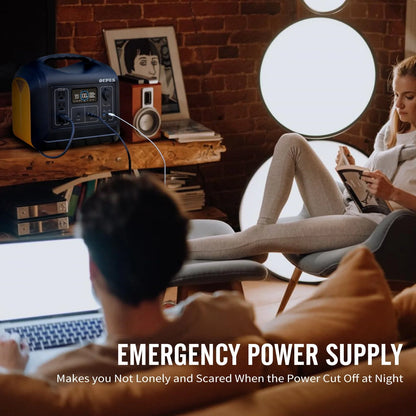 OUPES 1800W Portable Power Station with 2*100W Panels,1488Wh Solar Generator with 3 1800W AC Outlets, Emergency LiFePO4 UPS Battery Backup (4000W Peak) for Home Use, Camping