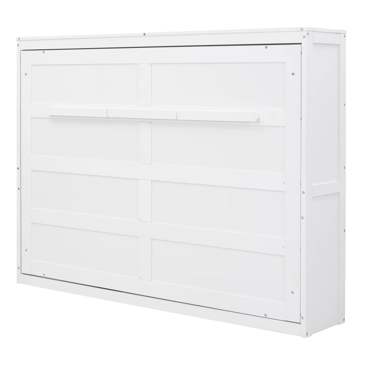 Harper & Bright Designs Full Size Murphy Bed Space-Saving Foldable Wooden Wall Bed with a Shelf for Guest Room Home Office, Gray