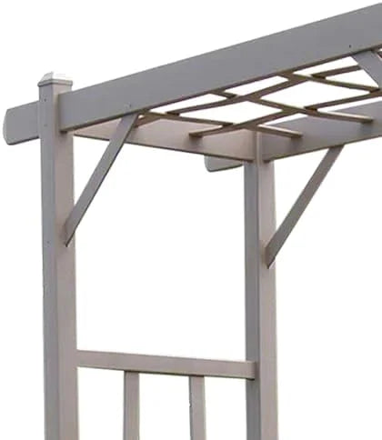 Dura-Trel PVC Garden Arbor, Arch Support for Climbing Plants, Elmwood, Mocha, 57" x 85"