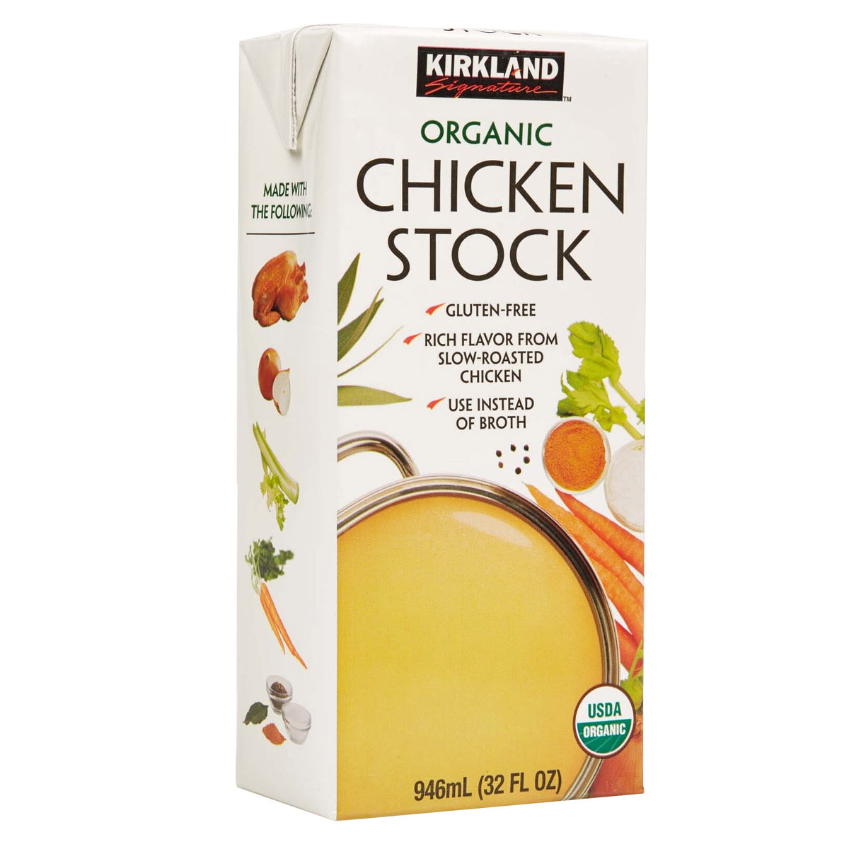 Kirkland Signature, Organic Chicken Stock, 32 fl oz, 6-Count
