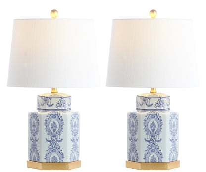 Safavieh Bodin Traditional 23 in. H Table Lamp, Blue/White, Set of 2