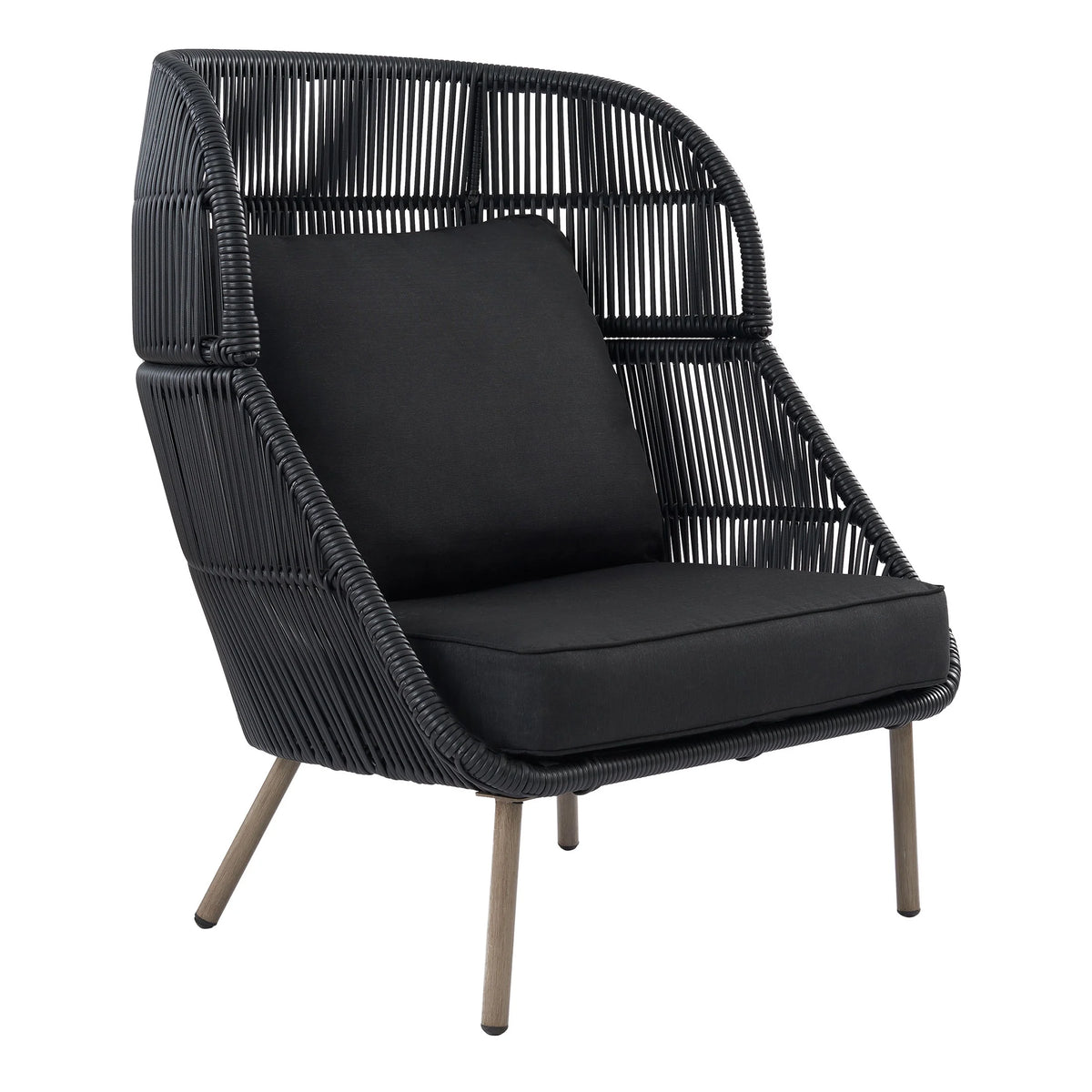 Better Homes & Gardens Tarren Wicker Outdoor Accent Chair with Cushions, Beige