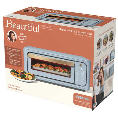 Beautiful Infrared Air Fryer Toaster Oven, 9-Slice, 1800 W, White Icing by Drew Barrymore