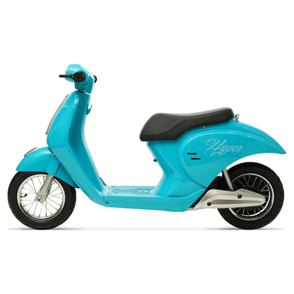 24V Hyper Toys Retro Electric Scooter, Easy Twist Throttle, Blue, Ages 13+, Including Teens, Tweens