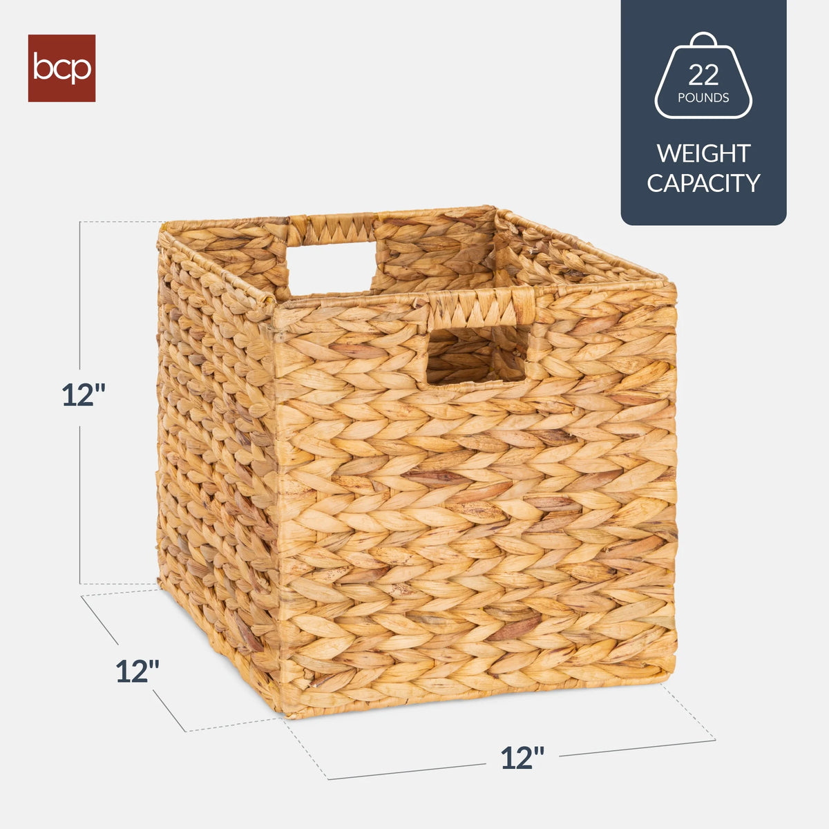Best Choice Products 12x12in Hyacinth Baskets, Set of 5 Multipurpose Collapsible Organizers w/ Inserts - Natural