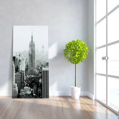 Empire Art Direct Blue Splash Frameless Free Floating Tempered Glass Panel Graphic Wall Art, 72" x 36", Ready to Hang