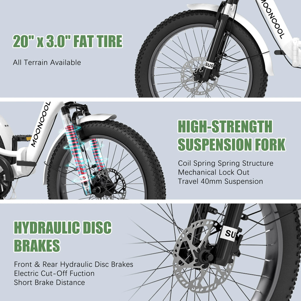 ABORON 3.0 Fat Tire Electric Trike for Senior Foldable E-Bike, 500W Motorized Tricycle Adult 20" Folding 3 Wheel Electric Commute Bike Trike w/48V Battery and Storage Baskets,