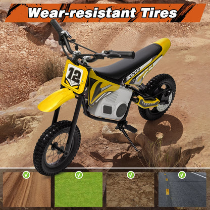 Kerry Yoo C11 36V Electric Dirt Bike for Kids 8-14, 350W Ride on Motorcycle, Electric Motorbike Teens,16 mph, High/Low Speeds-Red