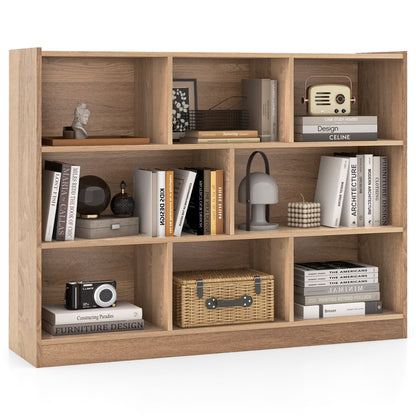 Costway 3-tier Open Bookcase 8-Cube Floor Standing Storage Shelves Display Cabinet White