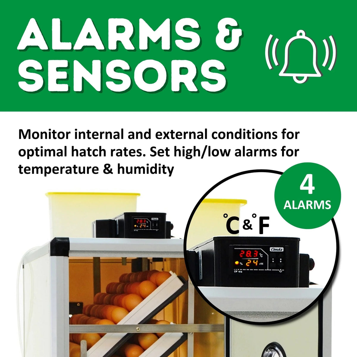 HB175C Egg Incubator with Hatcher Combo. Automatic Egg Turning and Humidity Control, Adjustable Egg Setter Trays, Perfect Poultry Incubator, Set and Forget Design. - Cimuka by Hatching Time