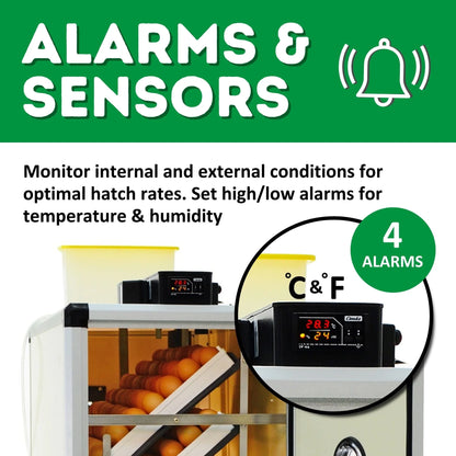 HB175C Egg Incubator with Hatcher Combo. Automatic Egg Turning and Humidity Control, Adjustable Egg Setter Trays, Perfect Poultry Incubator, Set and Forget Design. - Cimuka by Hatching Time