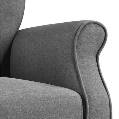 Yaheetech Modern Upholstered Accent Chair with Wooden Leg for Living Room, Dark Gray