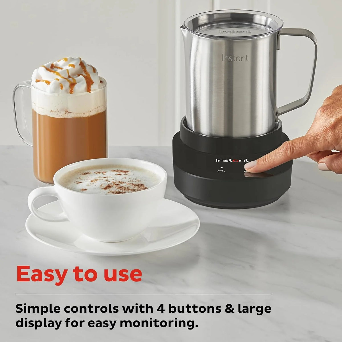 Instant Pot Instant Magic Froth 9-in-1 Electric Milk Steamer and Frother,17oz Stainless Steel Pitcher,Hot and Cold Foam Maker and Milk Warmer for Lattes