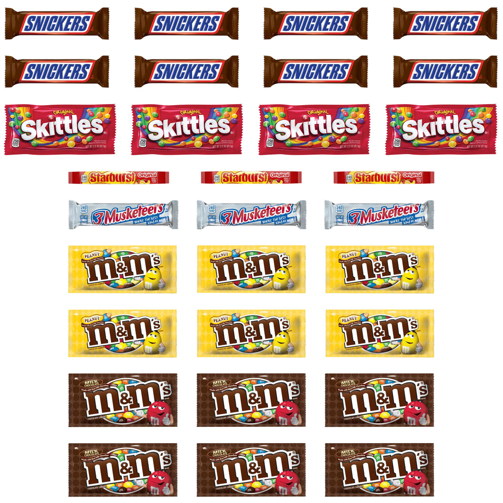 M&M's, Skittles and More Candy Bars, Variety Pack, Full Size, 30-count