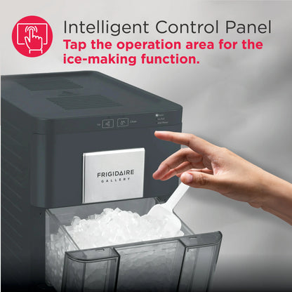 Frigidaire Gallery 33 lbs. Touchscreen Nugget Ice Maker - Stainless Steel Accent, EFIC220, Black